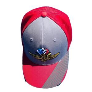 Indianapolis Motor Speedway Hat Cap Size L/XL Indy Car Nascar Race Red Gray